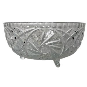 Pinwheel Crystal Footed Fruit / Salad Bowl